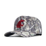 The No Rivals Washington State Outland Hat features a camouflage design, embroidered Cougars logo on the front, and an adjustable snap back—perfect for showing your team spirit on gameday.