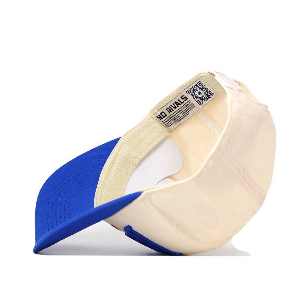 The Boise State Broncos Stride Hat by No Rivals is pictured upside down, showcasing the inside label, detailed stitching, and hints of its officially licensed quality.