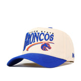 The No Rivals Boise State Broncos Stride Hat is a white and blue snapback featuring embroidered team logo and text on the front, officially licensed for authentic fan style.
