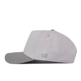 A side-view of the Wichita State Graphite Hat by No Rivals, featuring a light gray color, slightly curved brim, and embroidered NR logo near the back—perfect for your gameday fit.