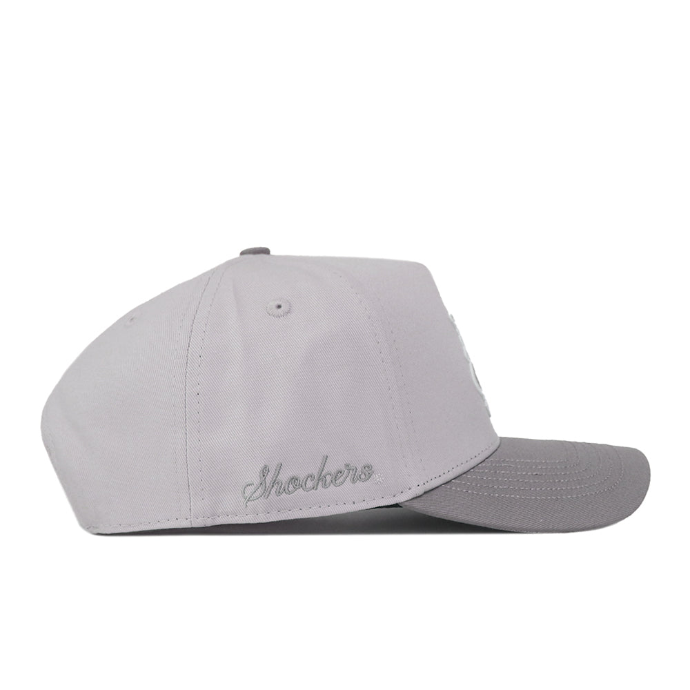 The No Rivals Wichita State Graphite Hat features Shockers embroidered in script on the side—shown in profile against a white background, it’s the perfect finishing touch for your gameday look.