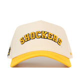 Show your Wichita State pride with the Right Side Up Wichita State Hat - Classic Colors by No Rivals, featuring bold beige and yellow colors and SHOCKERS embroidered on the front—ideal for gameday style.
