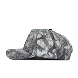 The No Rivals App State Outland Hat is a camouflage flat-brim baseball cap, made of high quality cotton and detailed with a subtle white NB logo on the side near the brim.