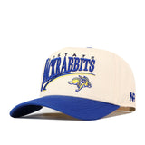 Show off your team pride with the No Rivals South Dakota State Jackrabbits Stride Hat—a white and blue snapback featuring “Jackrabbits” and a running rabbit logo embroidered on the front, plus “SDSTATE” above the main text. The perfect finishing touch to your gameday outfit!.