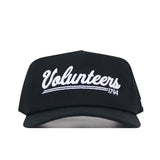 No Rivals Tennessee Volunteers Script Hat in black, featuring an officially licensed “Volunteers 1794” logo embroidered in white script on the front. This snapback hat is shown facing forward against a plain white background.