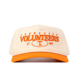 Introducing the Tennessee Starter Hat by No Rivals—this officially licensed white and orange snapback features bold “Tennessee Volunteers 1794” embroidery with a prominent T logo on the front, the perfect cap for true fans.