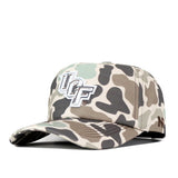 The No Rivals UCF Knights Huntsman Hat is a camouflage cotton cap with the UCF logo embroidered in white on the front and an N logo on the side. This adjustable hat offers a comfortable, custom fit for any fan.