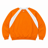 Back view of an orange No Rivals Tennessee Color Block Crew sweatshirt with white shoulder panels and a small white NR logo at the neckline.