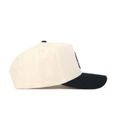 The Georgia Vintage Logo Patch Hat - Classic Black features a structured fit and black brim, shown from the side on a white background.