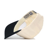 The Georgia Vintage Logo Patch Hat - Classic Black is displayed upside down, showing the "NO RIVALS" inner band and a QR code. Made from high quality cotton, this cap ensures comfort and style.