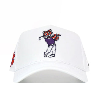 Clemson Golf Hat - Swinging - White